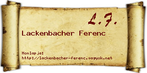 Lackenbacher Ferenc névjegykártya